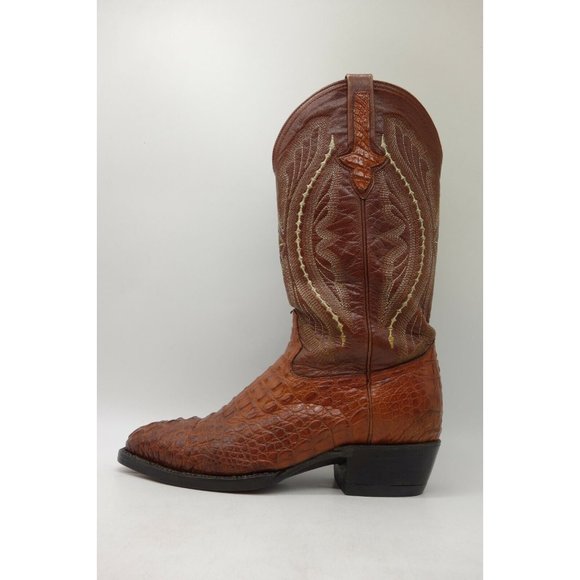 Ferrinis Genuine Cayman Crocodile Brown Cowboy Boots Shoes Men\'s 7 EE main image 8